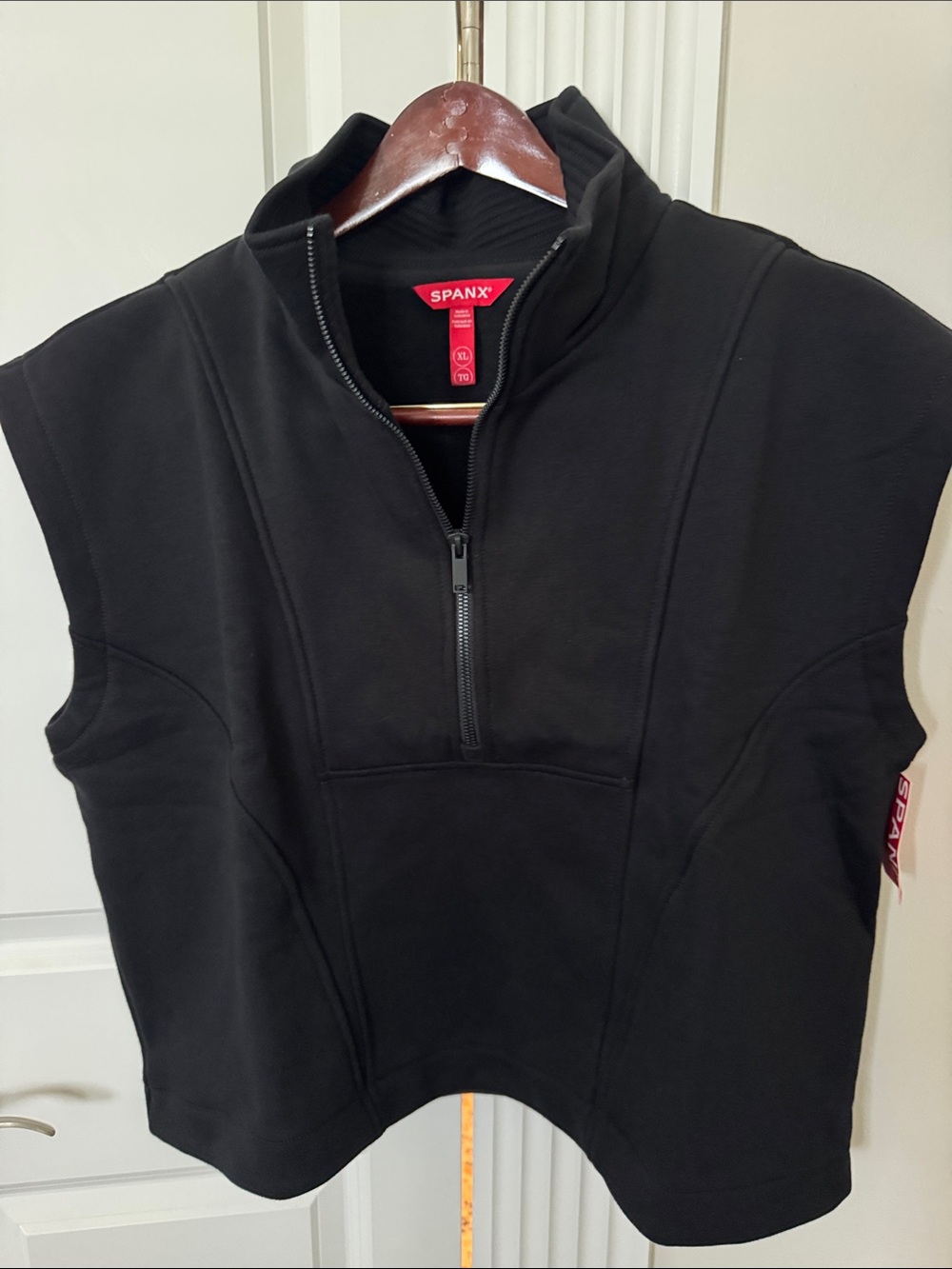 SPANX Black Half Zip Vest XL